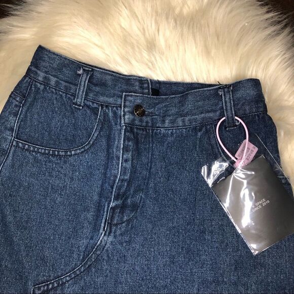 K•Space dark denim asymmetrical skirt sz XS/Small - Picture 5 of 15